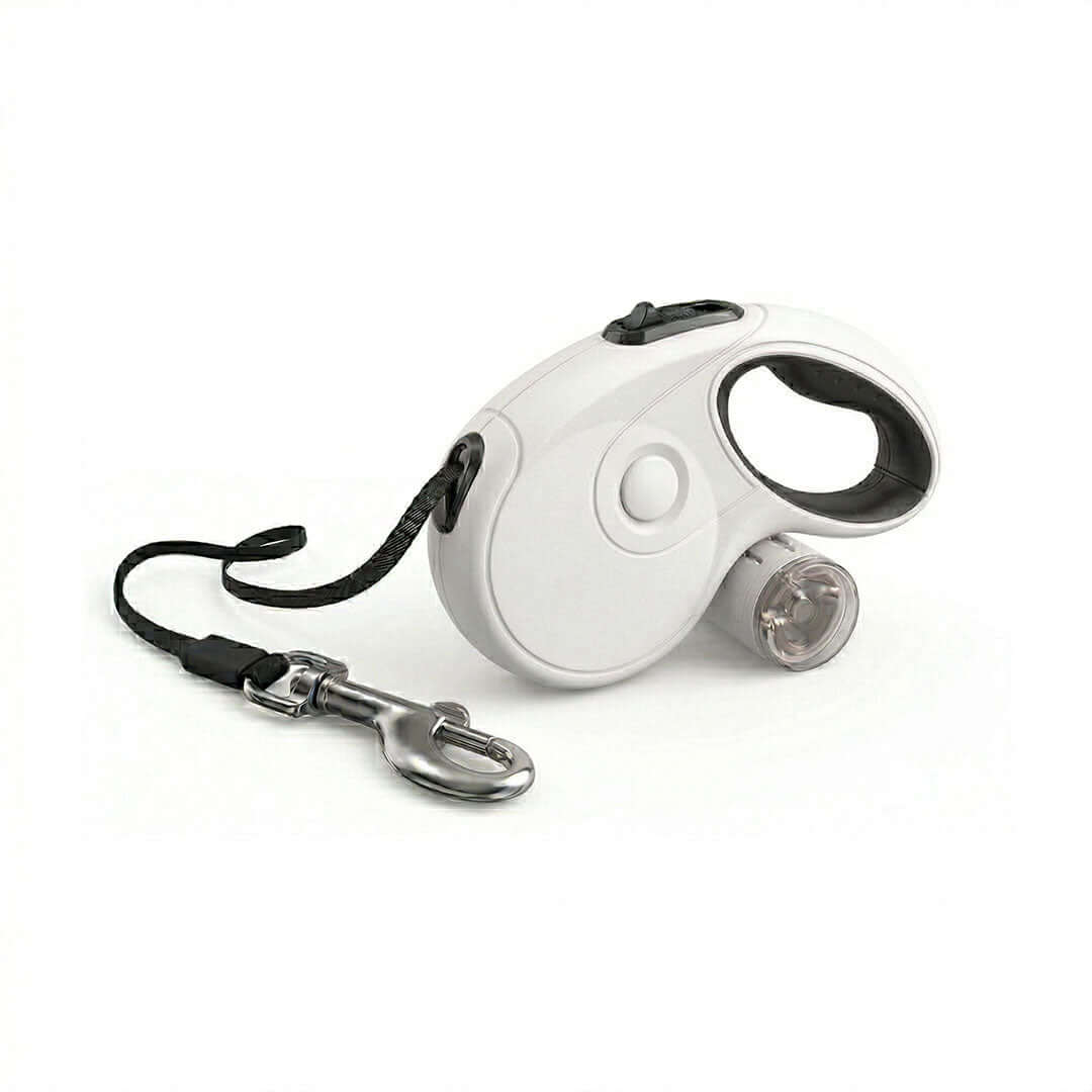 White retractable dog leash tangle-free ergonomic handle – Catdogra