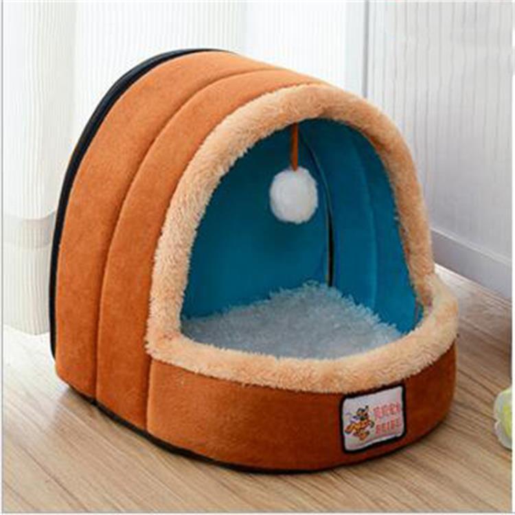 CatDogra yurt dog bed interior showing thick padded base