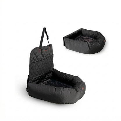 Black waterproof dog car bed non-slip base thick cushion – Catdogra