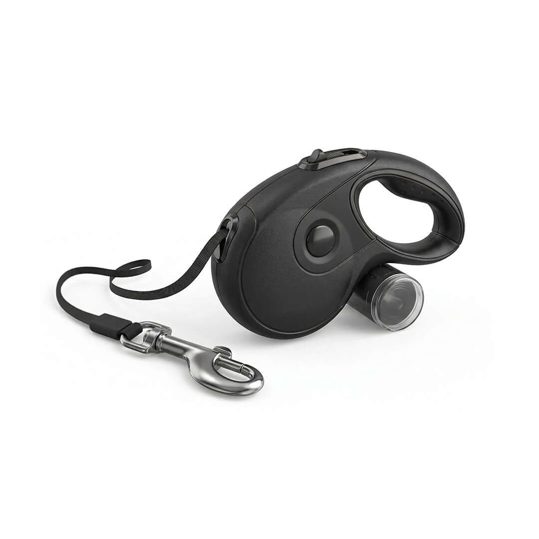 Black retractable dog leash heavy duty one-button lock – Catdogra