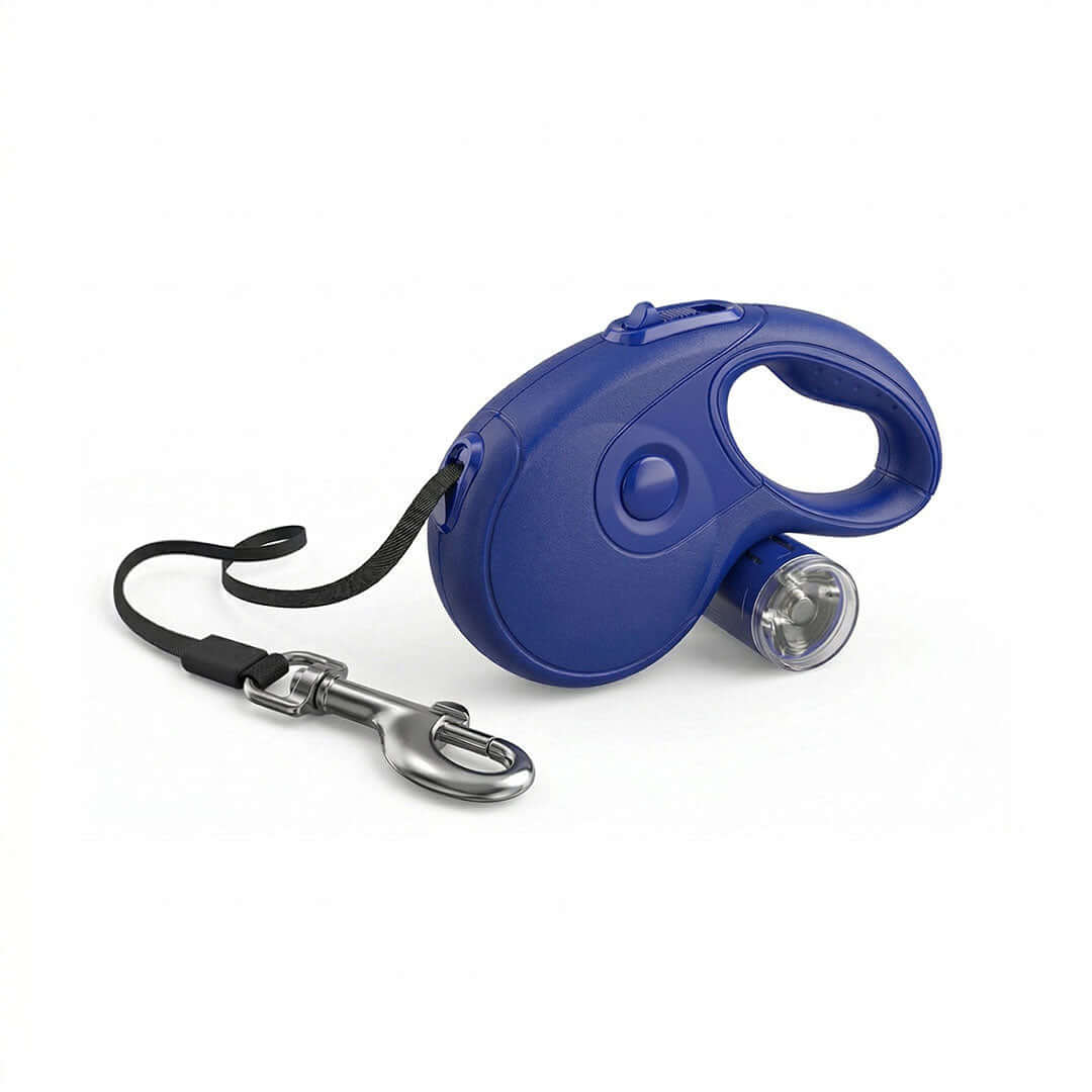 Blue retractable dog leash 5M tangle-free cord – Catdogra