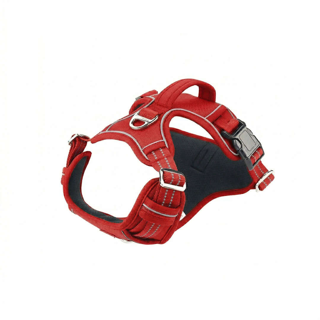 Red dog harness no-pull breathable for daily walks – Catdogra