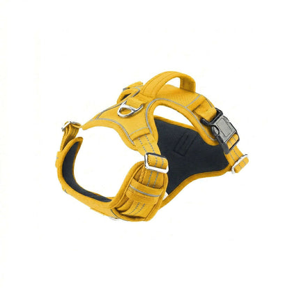 Yellow camouflage dog harness reflective night walks – Catdogra