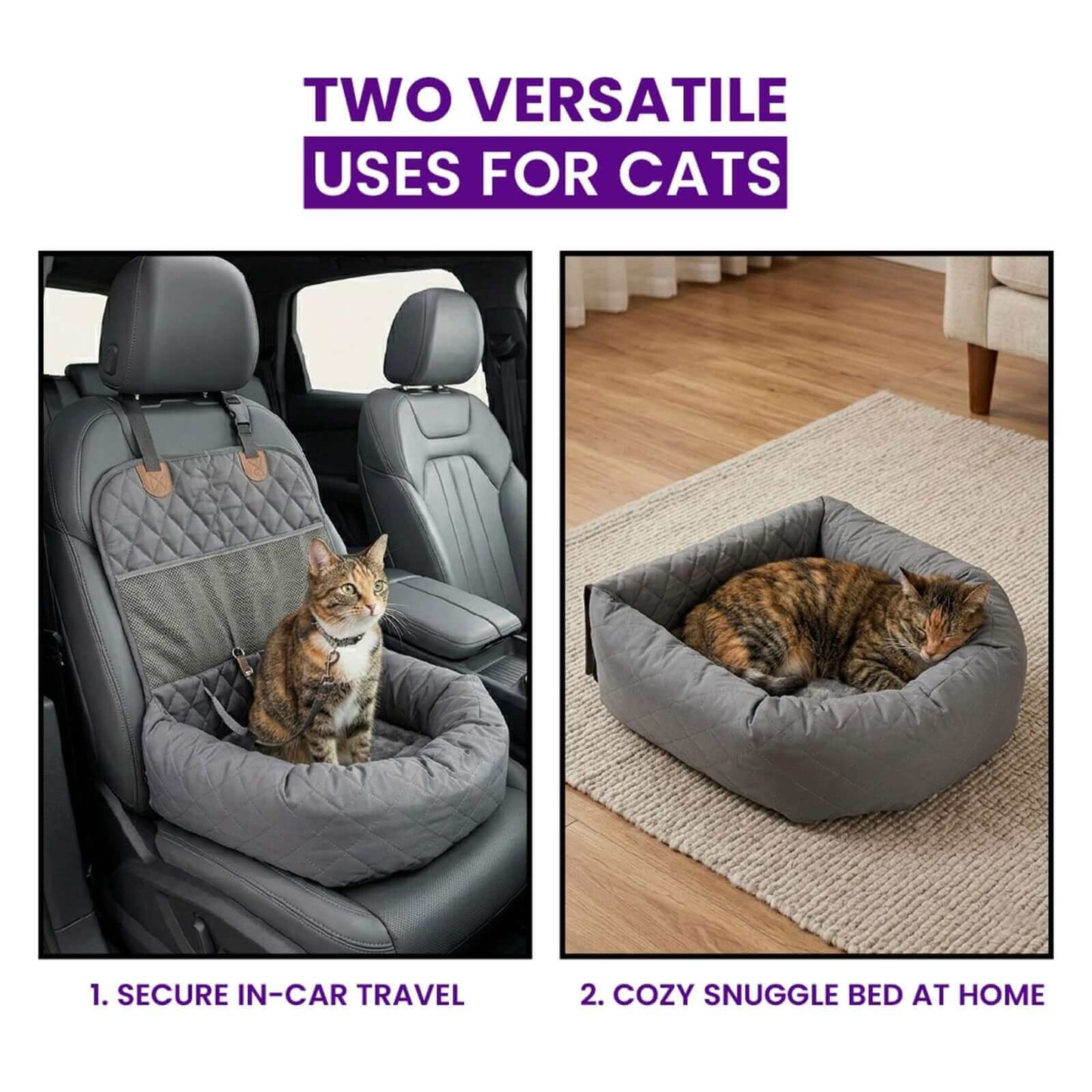 Pet car bed universal fit for most vehicles and SUVs – Catdogra