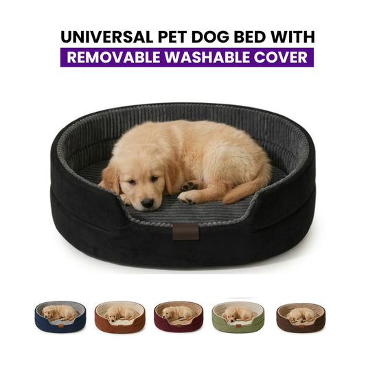 Orthopedic Dog & Cat Bed with Removable Washable Cover – Anti-Anxiety, All-Season Pet Bed