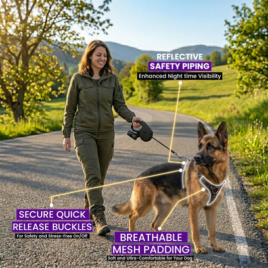 Durable Waterproof Pet Harness with Vertical Handle