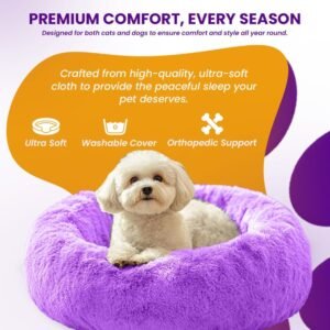 Calming donut pet bed