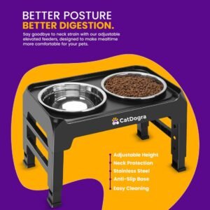 Elevated stainless steel dog bowls